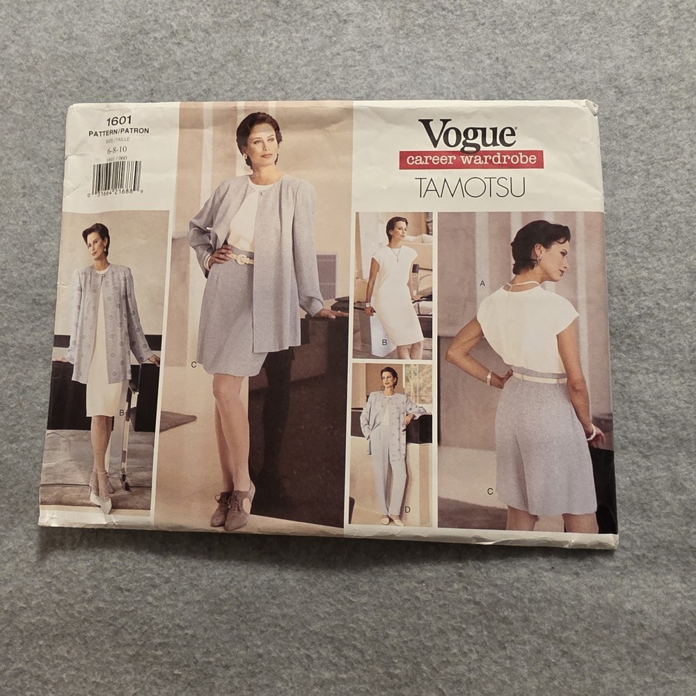 Vogue 1601 Sewing Pattern Tamotsu Career Wardrobe Easy to Sew Uncut Sizes 6 8 10